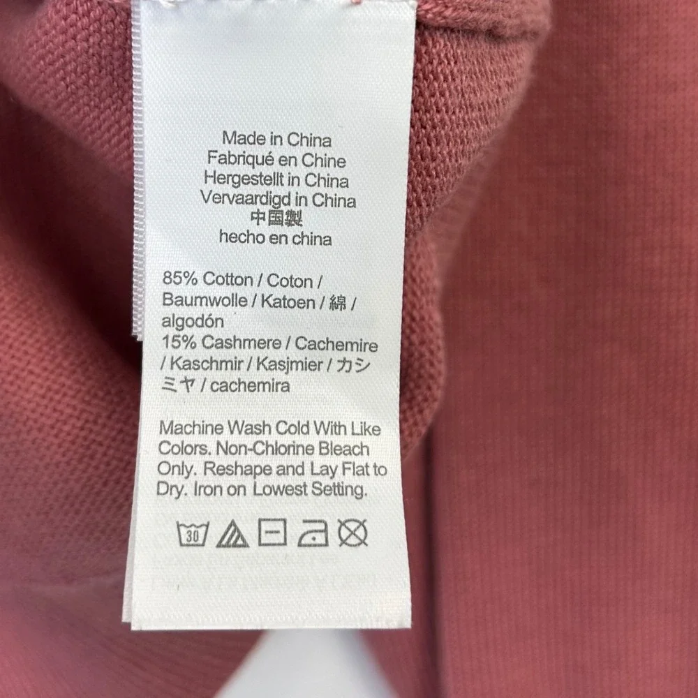 NEW J. Crew Womens Cotton Cashmere Pullover Sweatshirt Women's Large Pink Crew